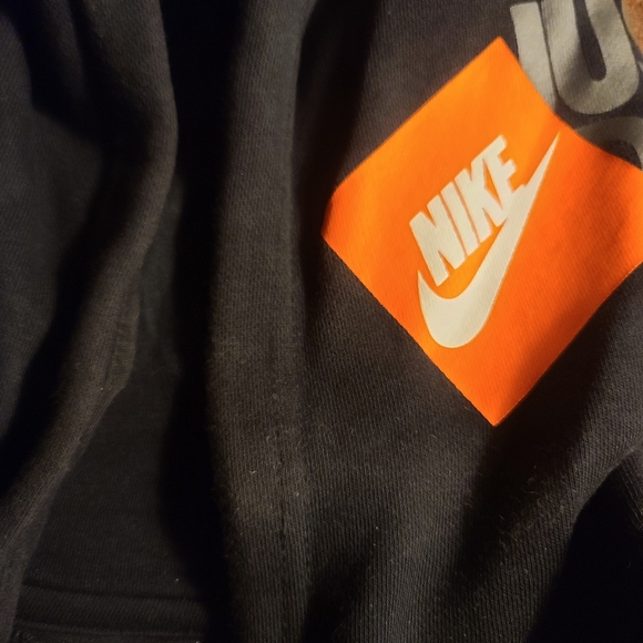 Nike Men's Club Sportswear Fleece Pullover Hoodie | Large | Black/Orange/White - Picture 10 of 13